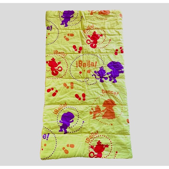 Vintage Y2K Children’s Dora the Explorer and Boots Sleeping Bag Dance Yellow EUC - Picture 2 of 8